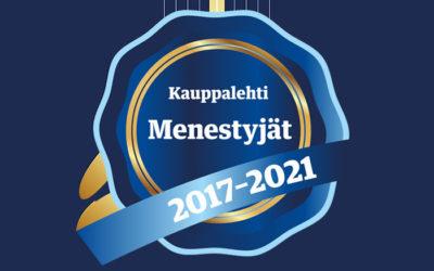 YTM:lle Kauppalehden Kestomenestyjä 2017-2021 -sertifikaatti